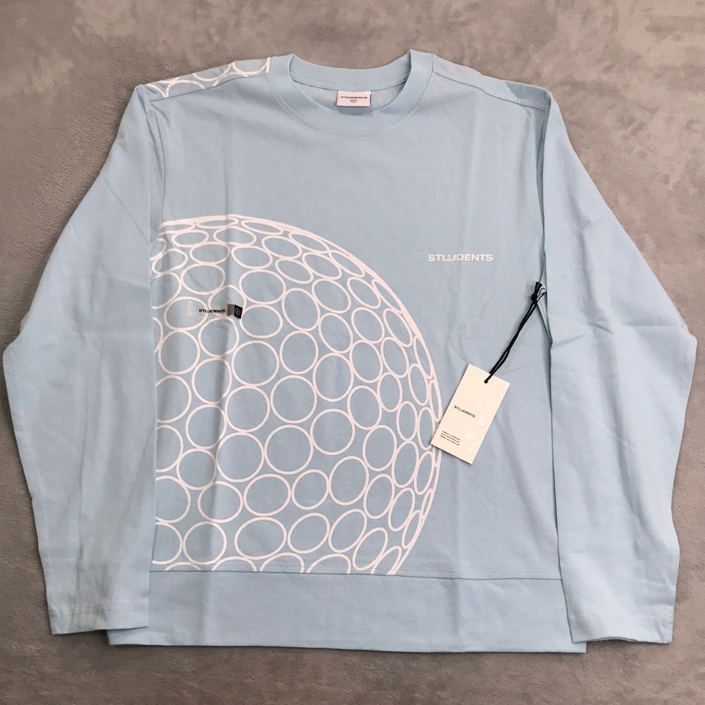 Students Golf Men's Long Sleeve The Cure Tee Chambray New With tags
